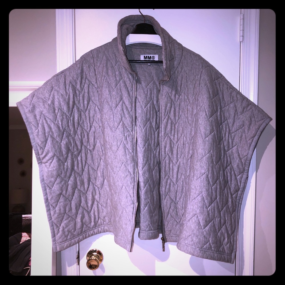 Mason Margiela quilted grey cape